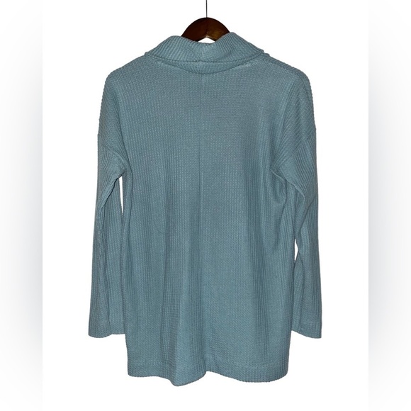Loft Waffle Knit Stretch Sweater Cowl Neck Split Hem Women M‎ Outdoor Weather - Picture 2 of 7